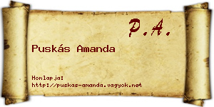 Puskás Amanda névjegykártya